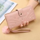 Pink_New Korean Version of Three Fold Long Multi-card Women's Wallet Ins Fashion Simple Large Capaci