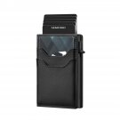 Black_Men's Leather Wallets Front Pocket Credit Card Holder，Slim Minimalist Card Holder RFID Block