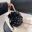 1_Jacquard Cloth Trend Bucket Bag 2022 Summer New Fashion Korean Version with Beads Hand-held One-sh