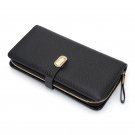 Black_Long Women's Leather Wallet Large Capacity Purses Leather Hand Bag Large Capacity Multi Card W