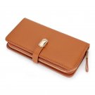 Brown_Long Women's Leather Wallet Large Capacity Purses Leather Hand Bag Large Capacity Multi Card W