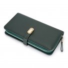 Green_Long Women's Leather Wallet Large Capacity Purses Leather Hand Bag Large Capacity Multi Card W