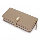 Grey_Long Women's Leather Wallet Large Capacity Purses Leather Hand Bag Large Capacity Multi Card Wa