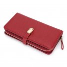 Wine Red_Long Women's Leather Wallet Large Capacity Purses Leather Hand Bag Large Capacity Multi Car