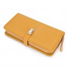 Yellow_Long Women's Leather Wallet Large Capacity Purses Leather Hand Bag Large Capacity Multi Card 