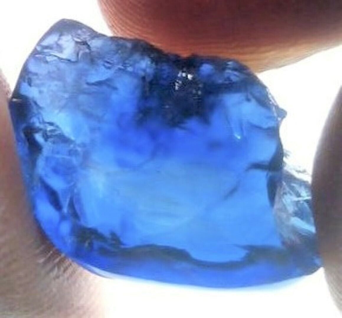 SAPPHIRE ROUGH FACET GEM GEMSTONE BLUE SRI LANKA GENUINE NATURAL UNCUT NICE 2 CT