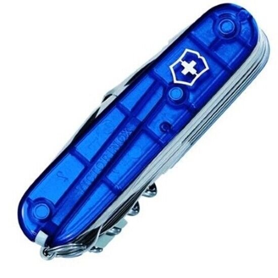 VICTORINOX SWISSCHAMP SWISS ARMY POCKET KNIFE BLUE TRANSLUCENT ...