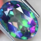 MYSTIC TOPAZ GEM OVAL CUT 1 CT RAINBOW FIRE BRAZIL GENUINE NATURAL 7X5mm SI NICE