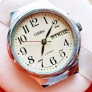 Wristwatch Slava in Chrome Large Case Vintage Wrist Men's Watch