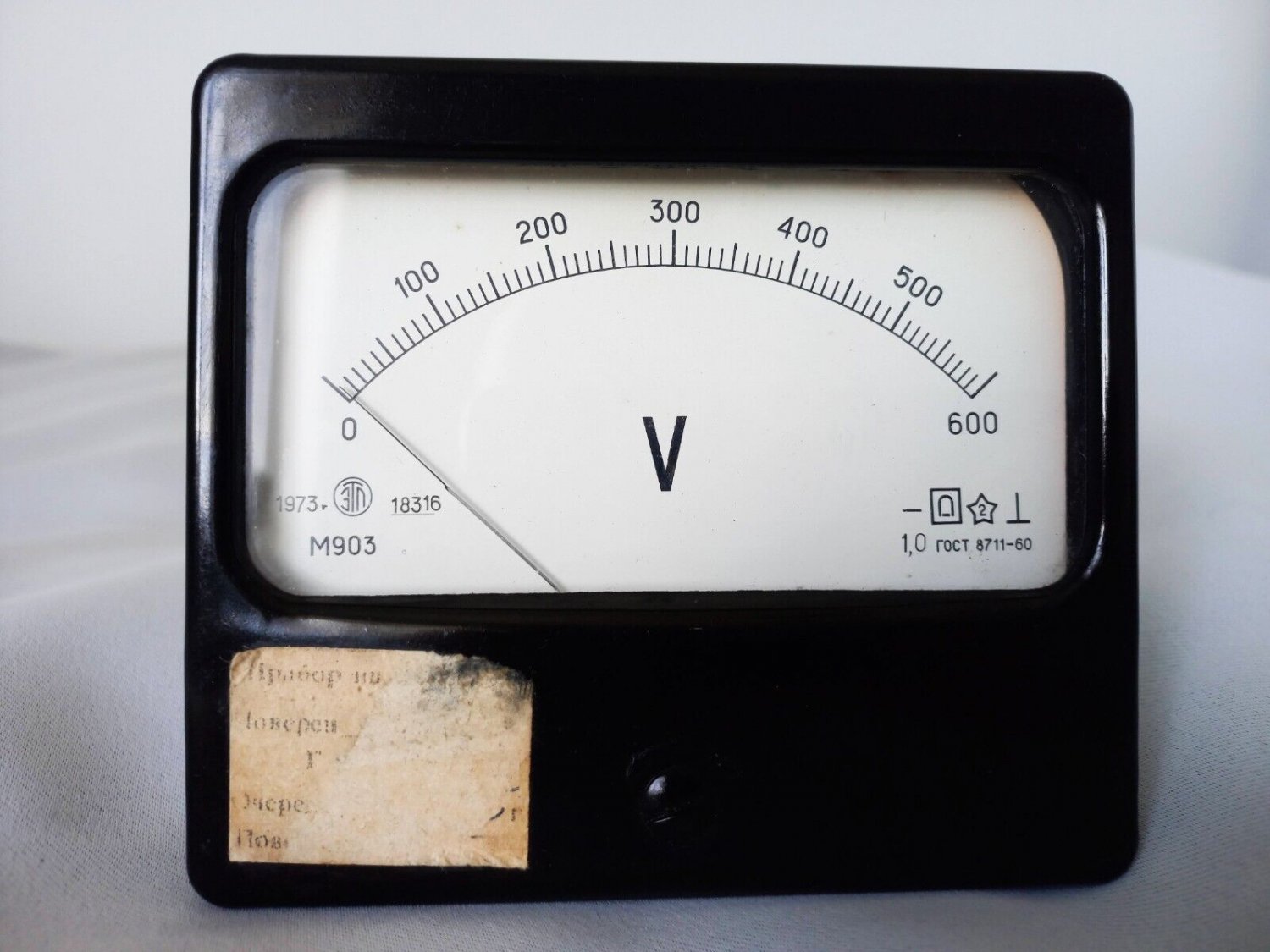 Vintage Soviet Voltmeter in Black Carbolite Case 1973 Made in USSR