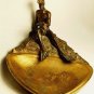USSR Brass Ashtray Diver with Fish Soviet Rare Heavy Ashtray NIMOR