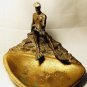 USSR Brass Ashtray Diver with Fish Soviet Rare Heavy Ashtray NIMOR