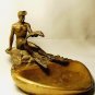 USSR Brass Ashtray Diver with Fish Soviet Rare Heavy Ashtray NIMOR