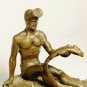 USSR Brass Ashtray Diver with Fish Soviet Rare Heavy Ashtray NIMOR