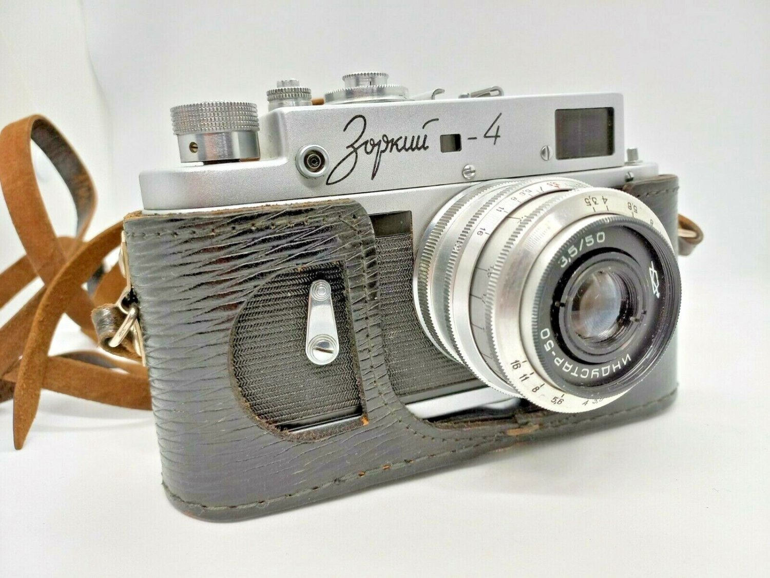 Zorki 4 Soviet Russian Camera with Lens Industar 50 Leather Case 1969