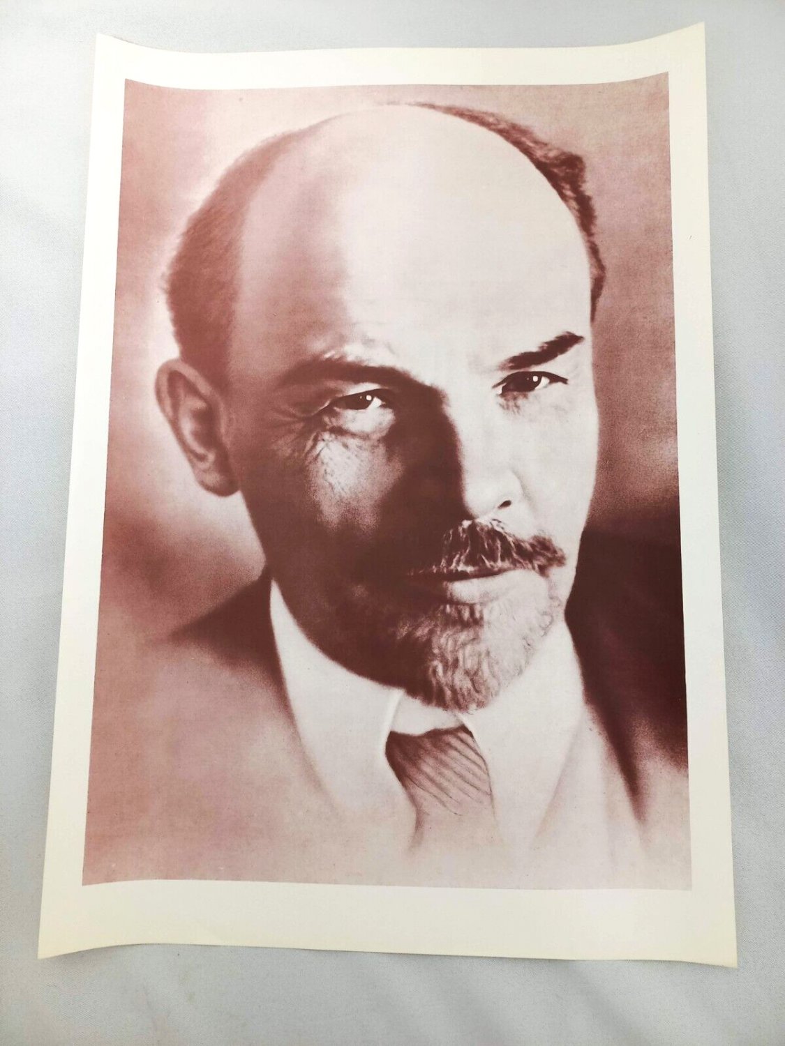 Lenin USSR Poster Large Soviet Poster with a Photo-Portrait of V.I. lenin 1990