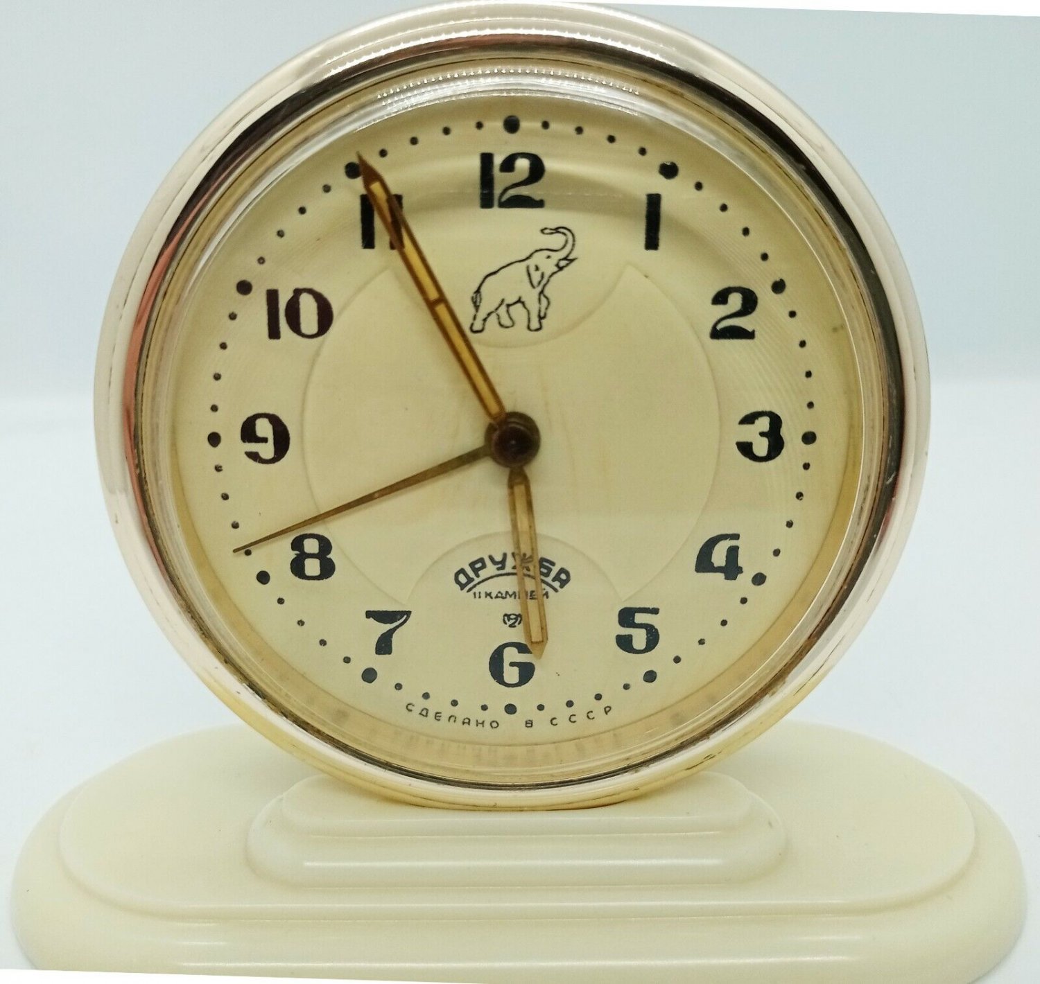 Vintage Alarm Clock Friendship Druzhba 11 Jewels USSR Mechanical Rare Watch