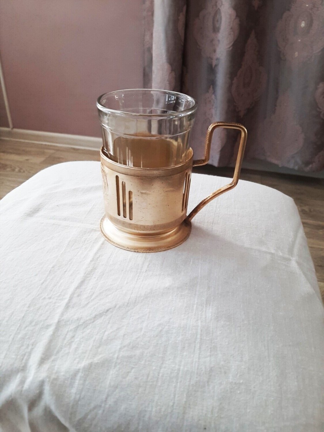 Tea Glass Cup Holder Podstakannik USSR Coaster Dnepropetrovsk Glass as a gift!