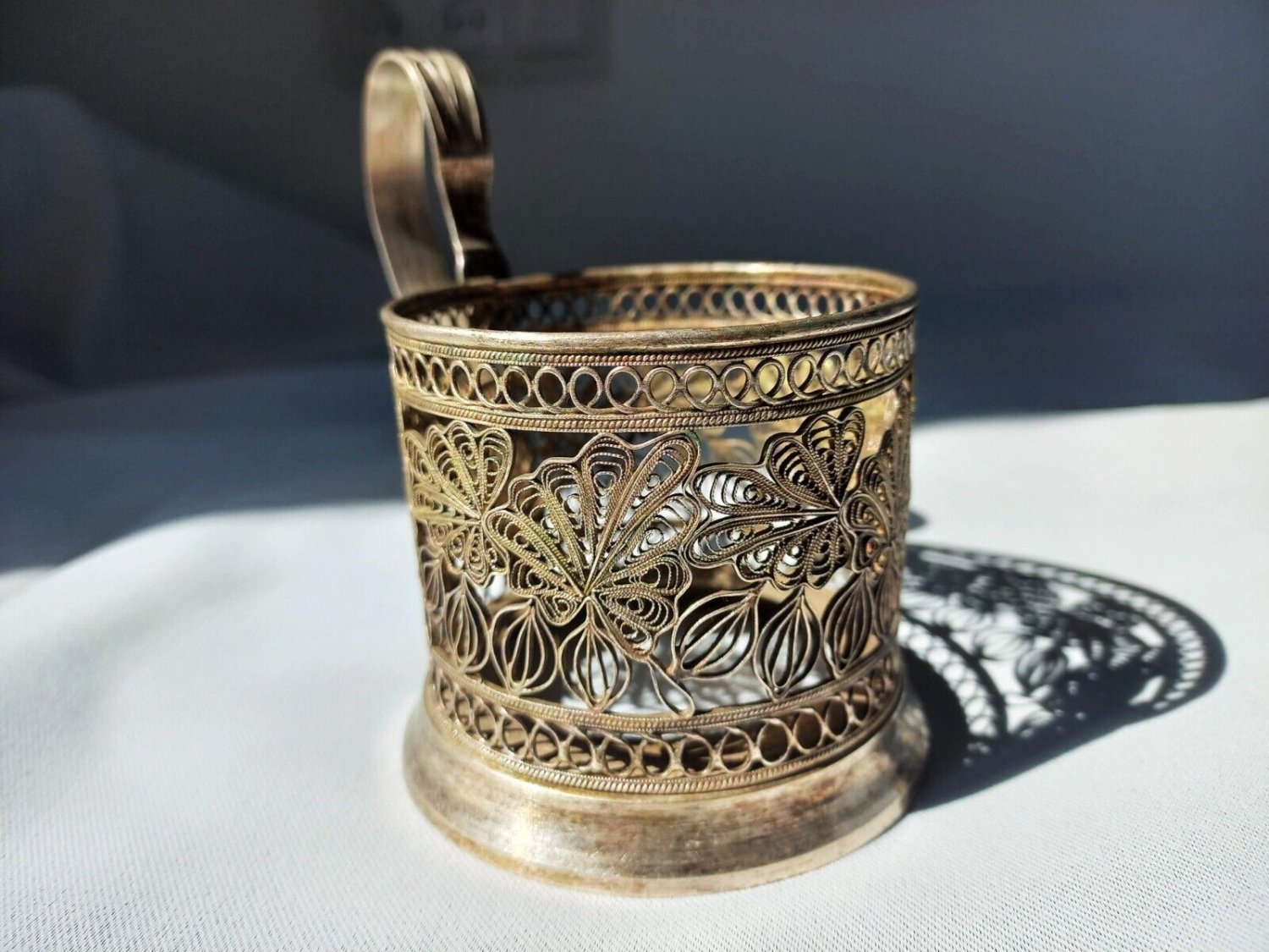 Soviet Glass-Holder Russian Vintage Coaster Rare Tea Glass Holder 1950s