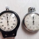 Soviet Stopwatches Agat Two Pieces Lot USSR Russian Working Mechanical Stopwatch