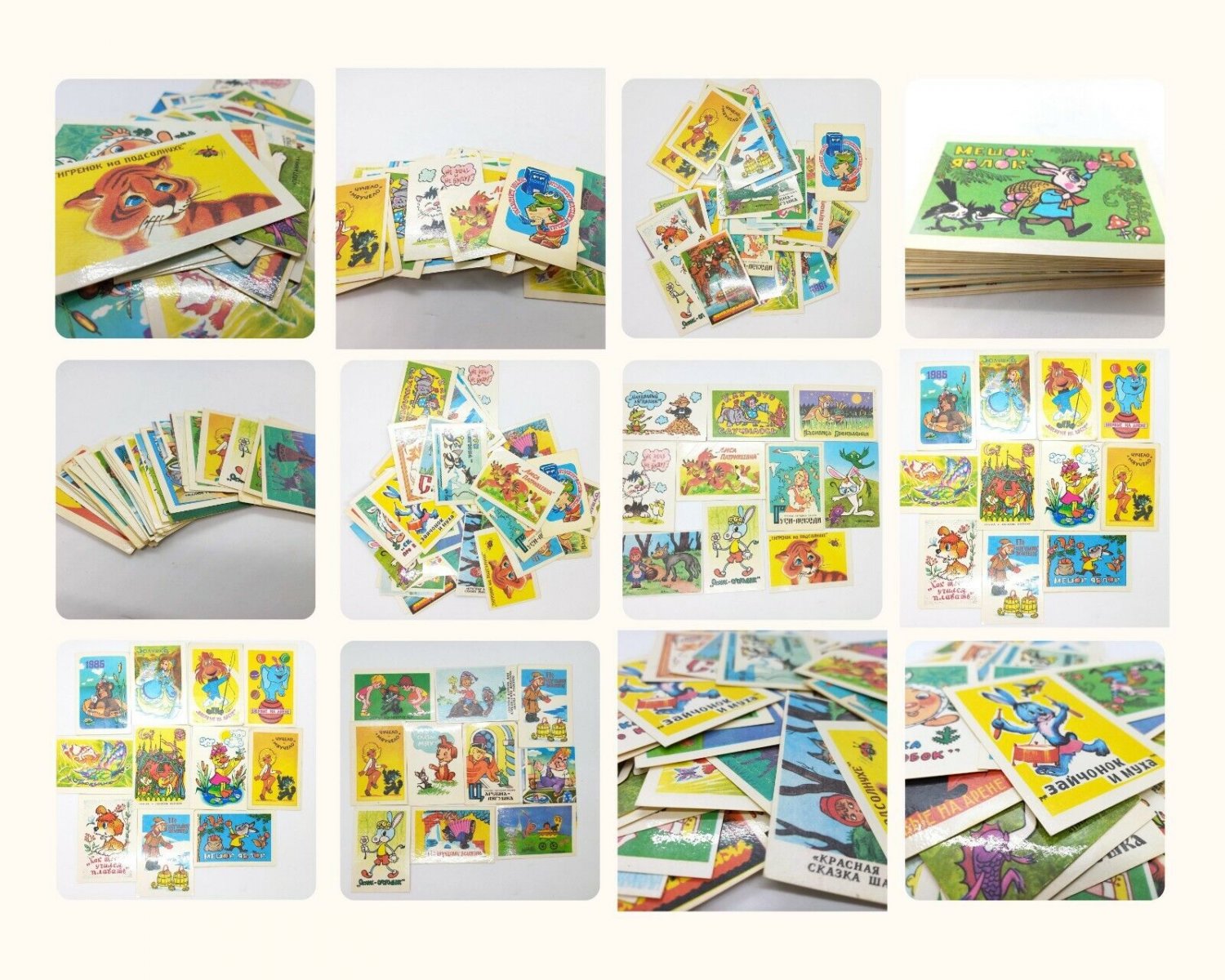 Soviet Pocket Calendars Heroes of Cartoons and Fairy Tales Lot 55 pcs