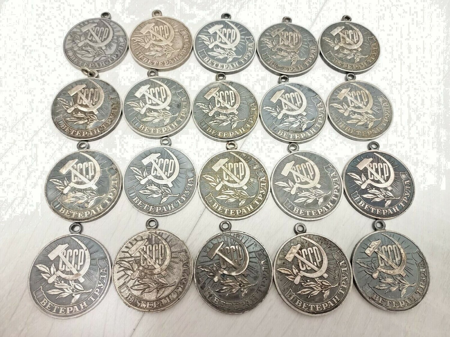 Soviet medals Veteran of Labor Russian Labor Awards Lot of 20 pcs