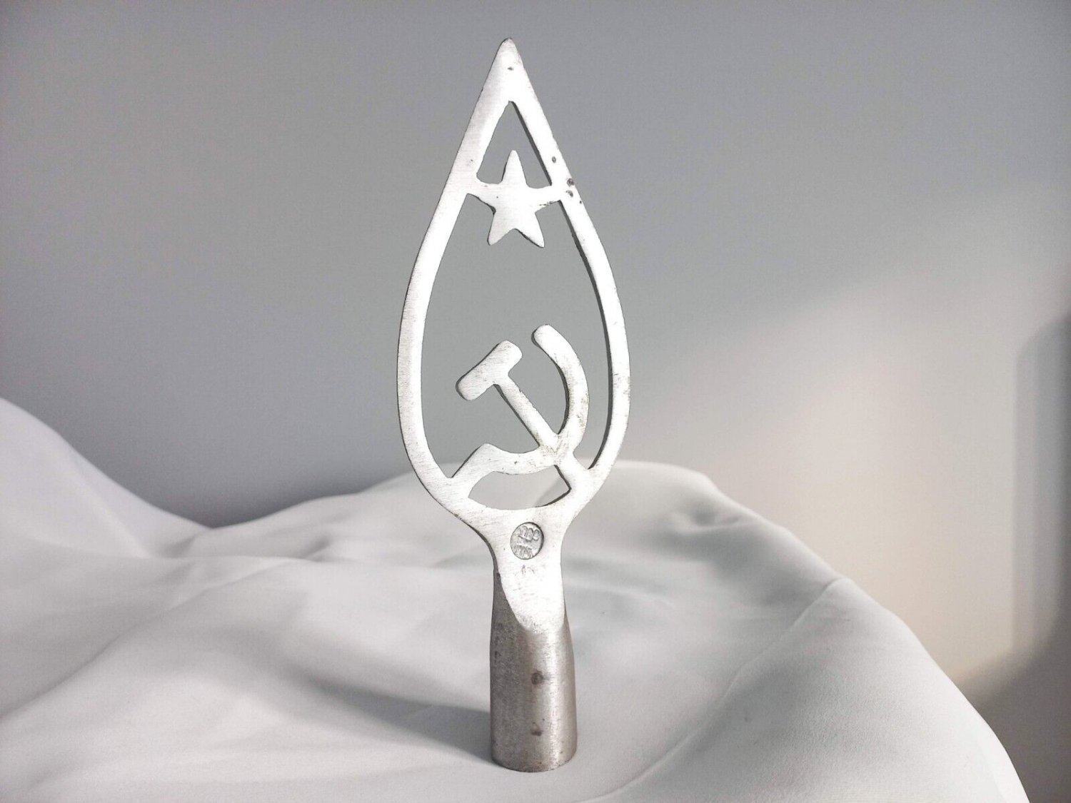 Vintage Flag Tip Soviet Flag Tip Aluminum Hammer and Sickle Russian Flagpole Tip
