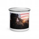 Military Patriotic Salute The Flag White Enamel Mug