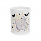 Halloween Happy Ghost with Bats and Stars 11oz Coffee Mug