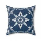 Southwestern Inspired Decorative Throw Pillow Tribal Blue Print