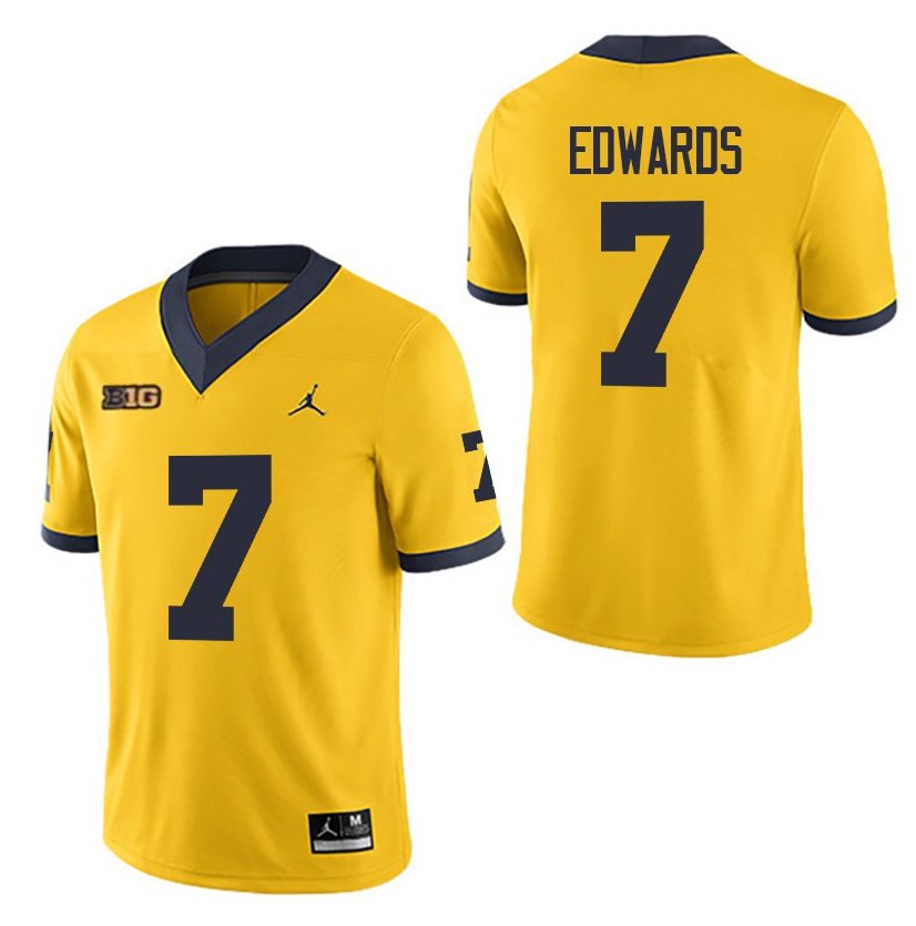 Michigan Wolverines #7 Donovan Edwards Yellow Stitched Men's Jersey