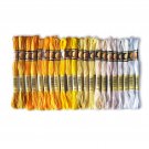 Floss Thread Skein 6 Strands Hand Embroidery Yellow Shades 22 Colors CXC