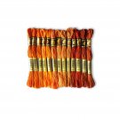 Floss Thread Skein 6 Strands Hand Embroidery Orange Shades 13 Colors CXC