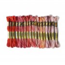 Floss Thread Skein 6 Strands Hand Embroidery Rose Pink Shades 18 Colors CXC