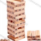 Wooden Blocks 51 Pcs 4 Dice Building Blocks Tumbling Tower Stacking Toys Dices Board Game