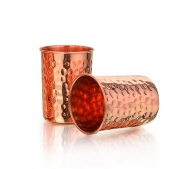 Copper hammered-Glass - Strong & Durable, For Drinking Water 300ml