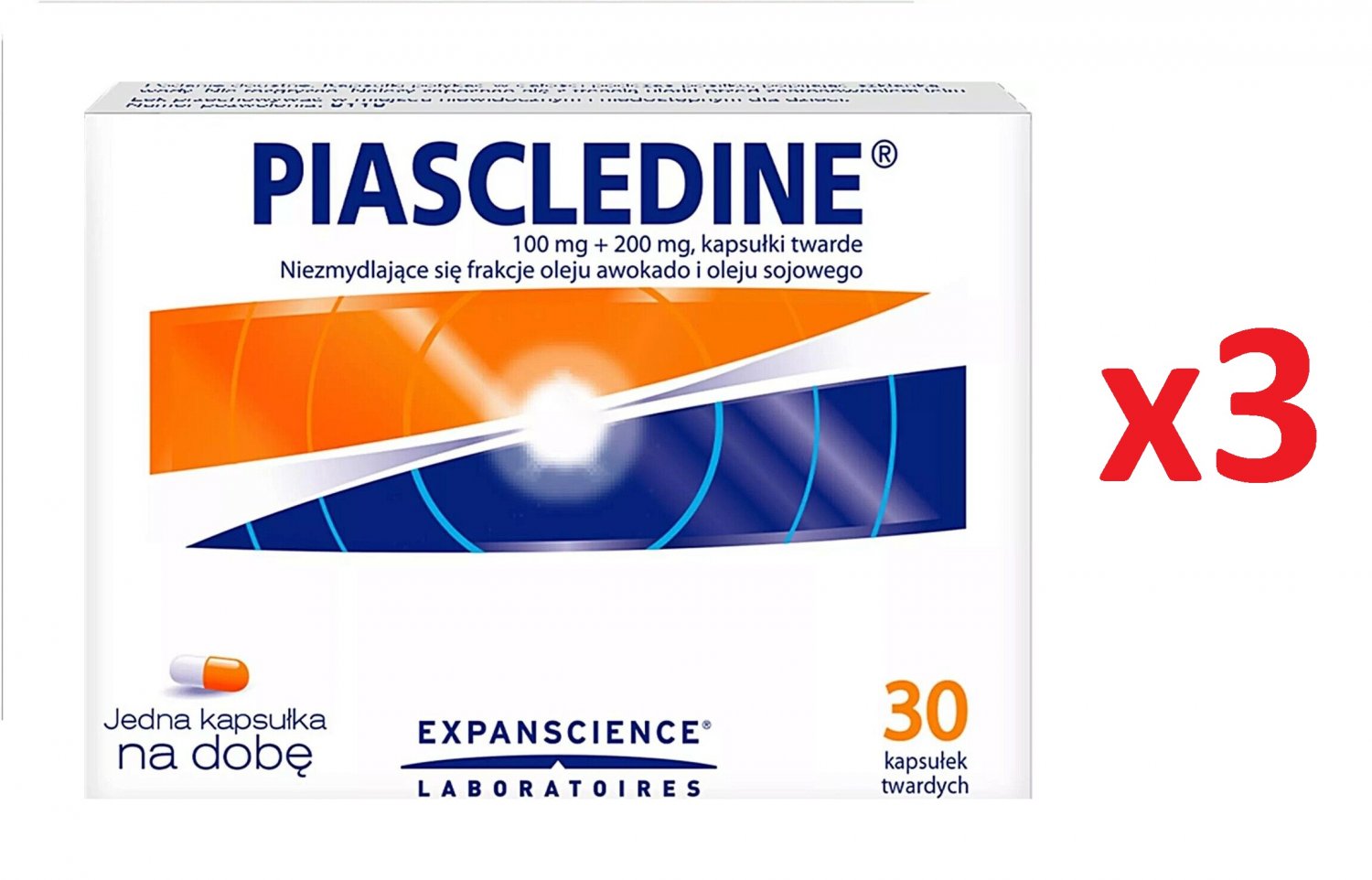 3 x 30 Caps PIASCLEDINE 300mg Osteoarthritis Anti-Rheumatic Capsules Joints N90