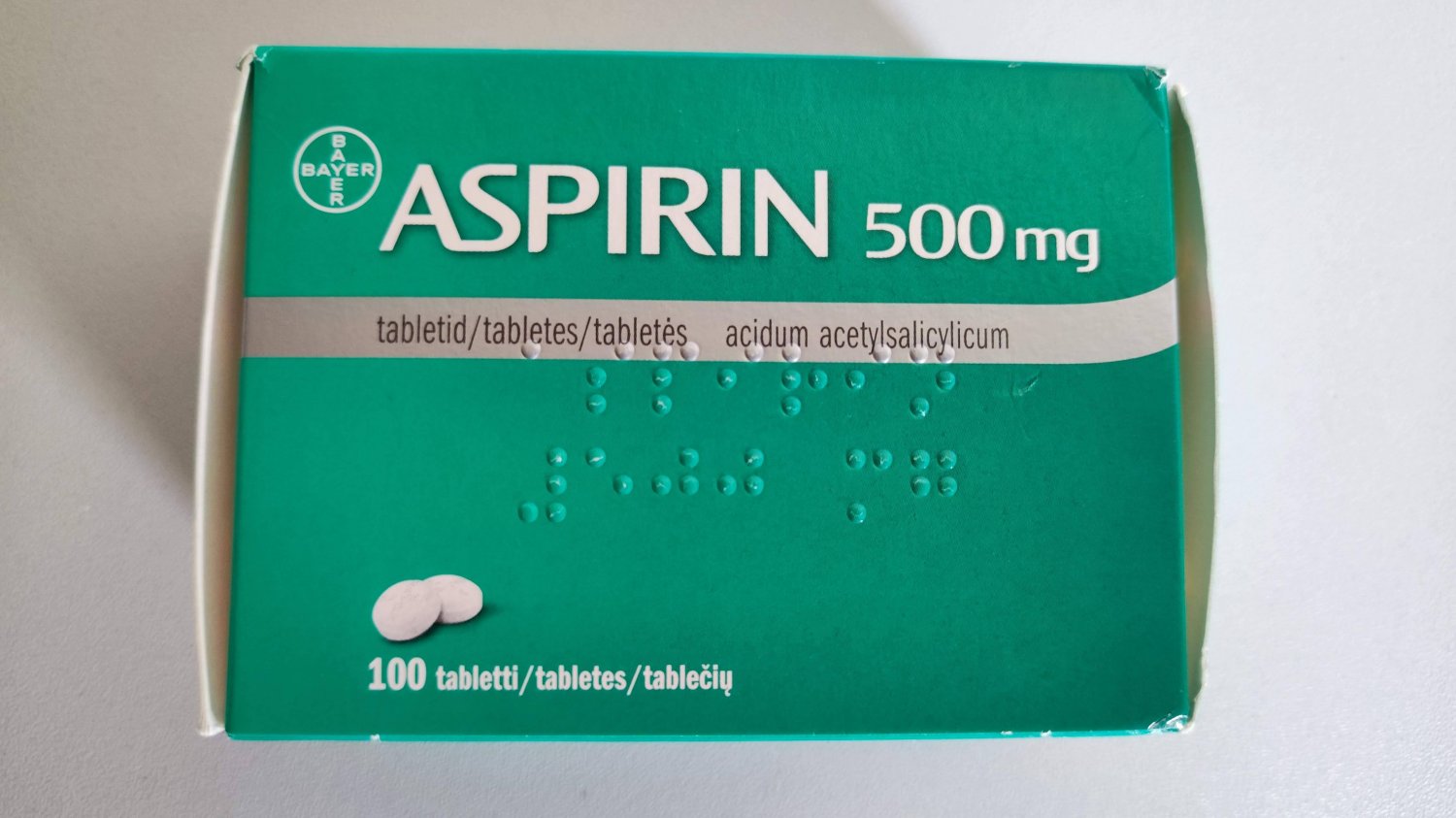 BAYER aspirin 500mg 100 Tabs Pain Relief Made in Germany