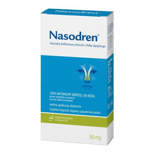 Nasodren 50mg Sinuforte Nasal Natural Spray Sinusitis Fast Relief