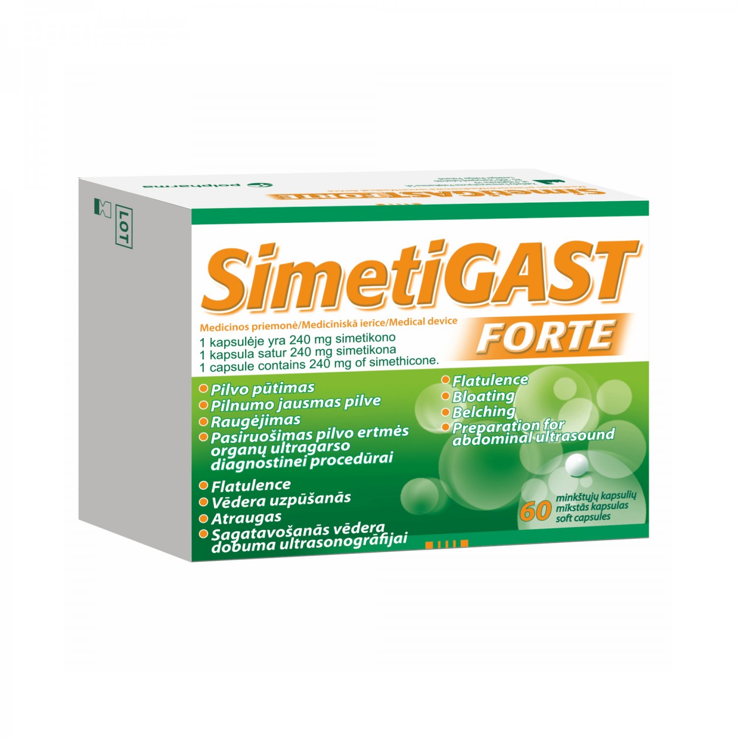 Simetigast 60 Caps Reduce Stomach Bloating Gas Relief Gastrointestinal Disorder