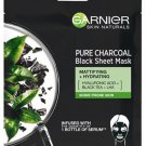 3X Garnier Naturals Black Serum Mask Hyaluron Black Tea Mattifying Hydrating