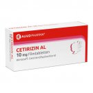 CETIRIZIN AL 10 mg film-coated tablets, 100 pcs CETIRIZIN AL 10 mg film-coated tablets, 100 pcs