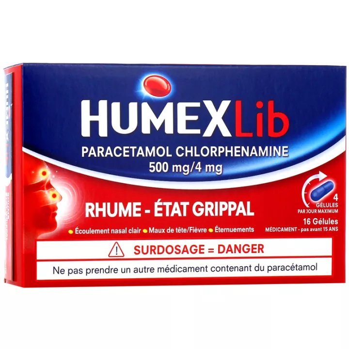 HumexLib - Flu - Cold  - 16 Capsules