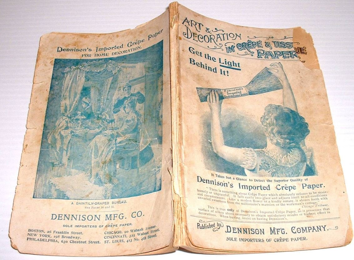 Art & Decoration In Crepe & Tissue Paper Dennison MFG Co Catalog 1896?