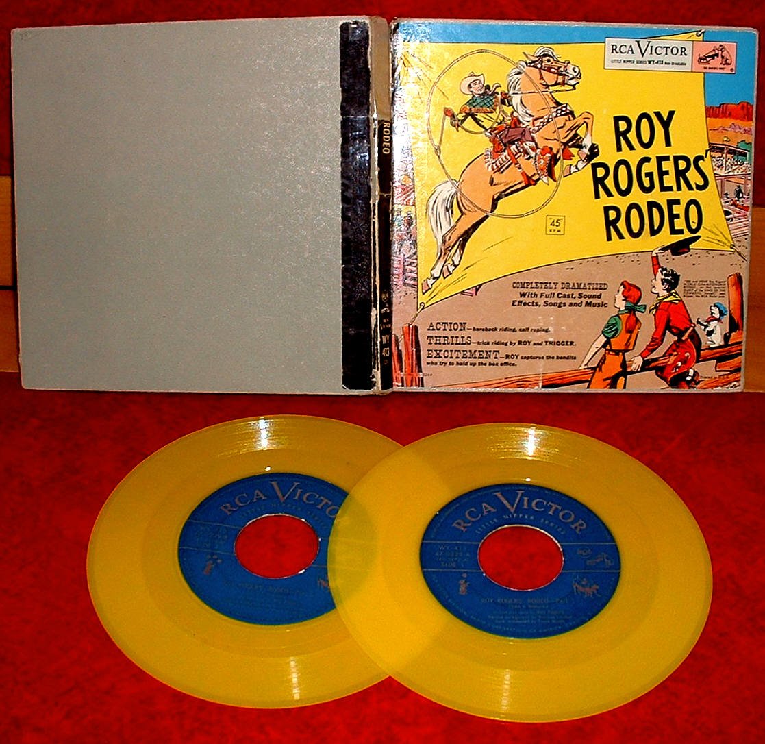 Roy Rogers Rodeo Little Nipper Record Book 2-45s 1950