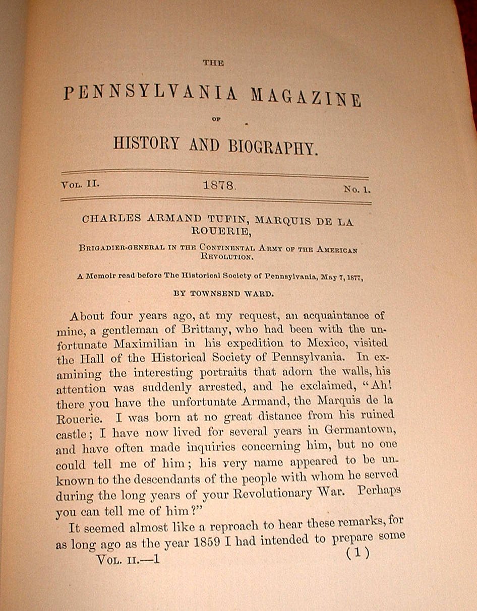 Pennsylvania Magazine Of History And Biography Bound Vol. I & II 187778