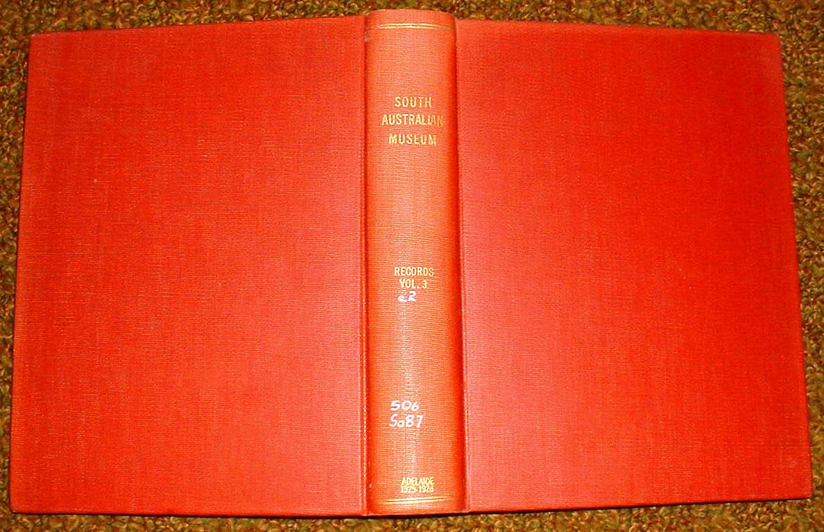 Records Of The South Australian Museum Bound magazines v3 1925-28 Natural Science