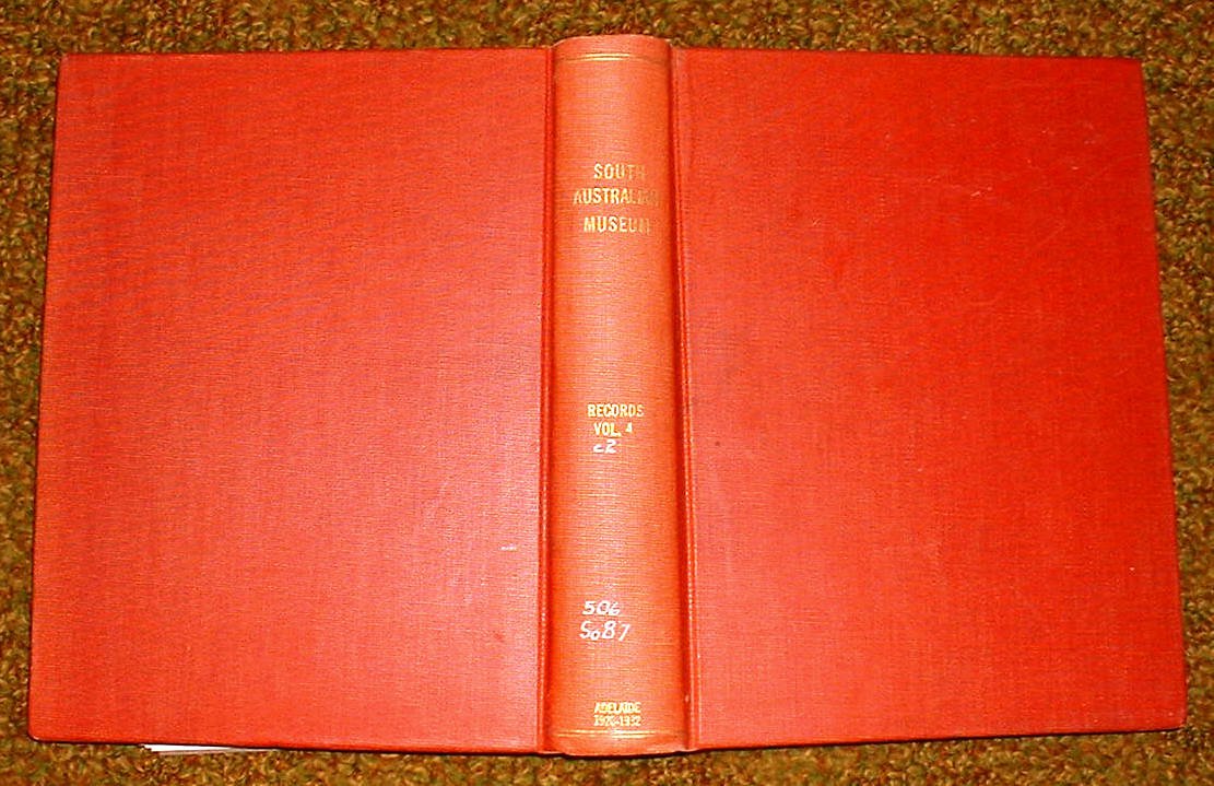 Records Of The South Australian Museum Bound magazines v4 1928-32 Natural Science