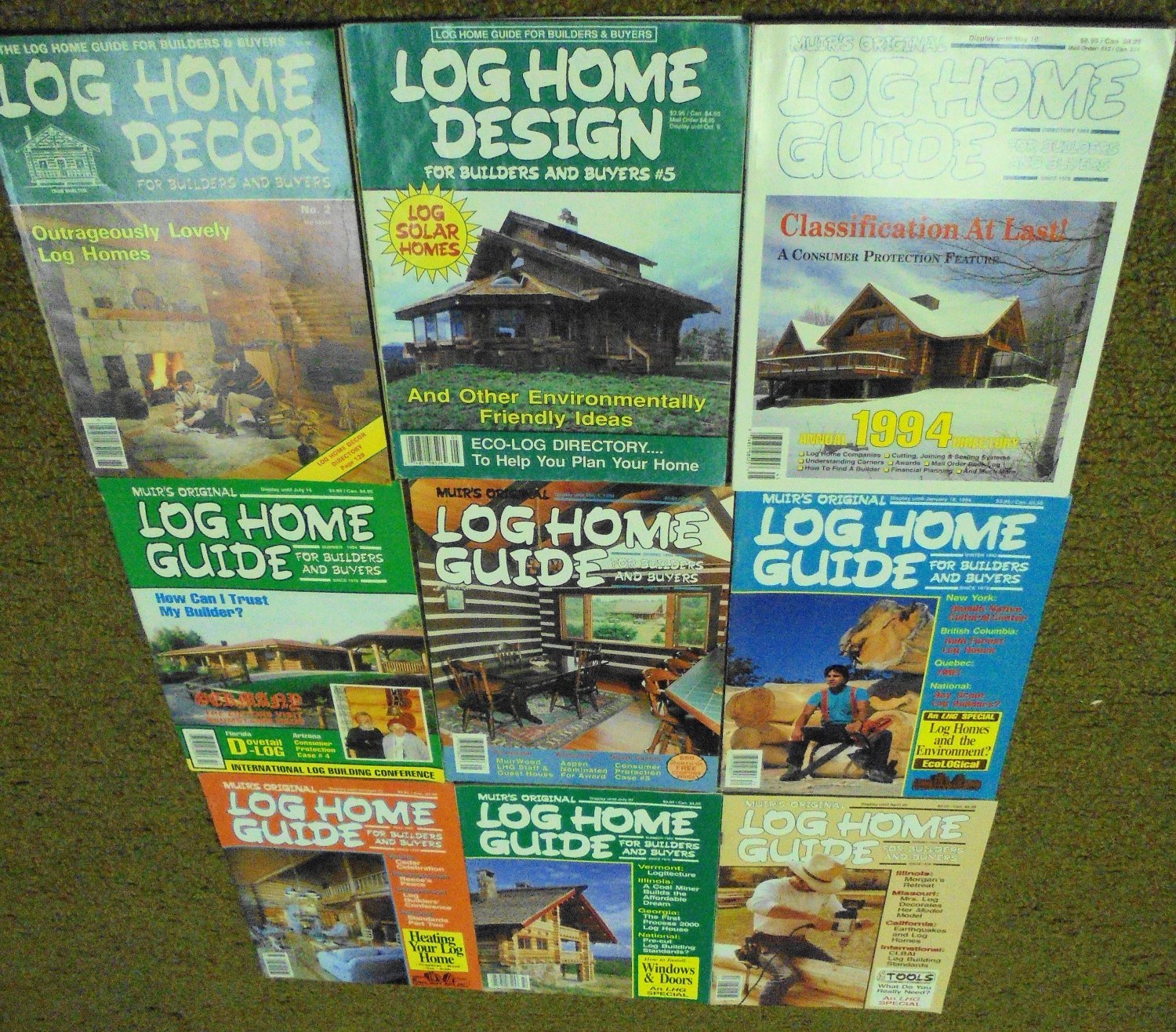 Log Home Magazines 9 issues Muirs Original Home Guide Log Home Design & Decor
