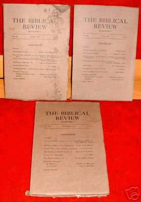 The Biblical Review Quarterly 1918 v3 3 issues